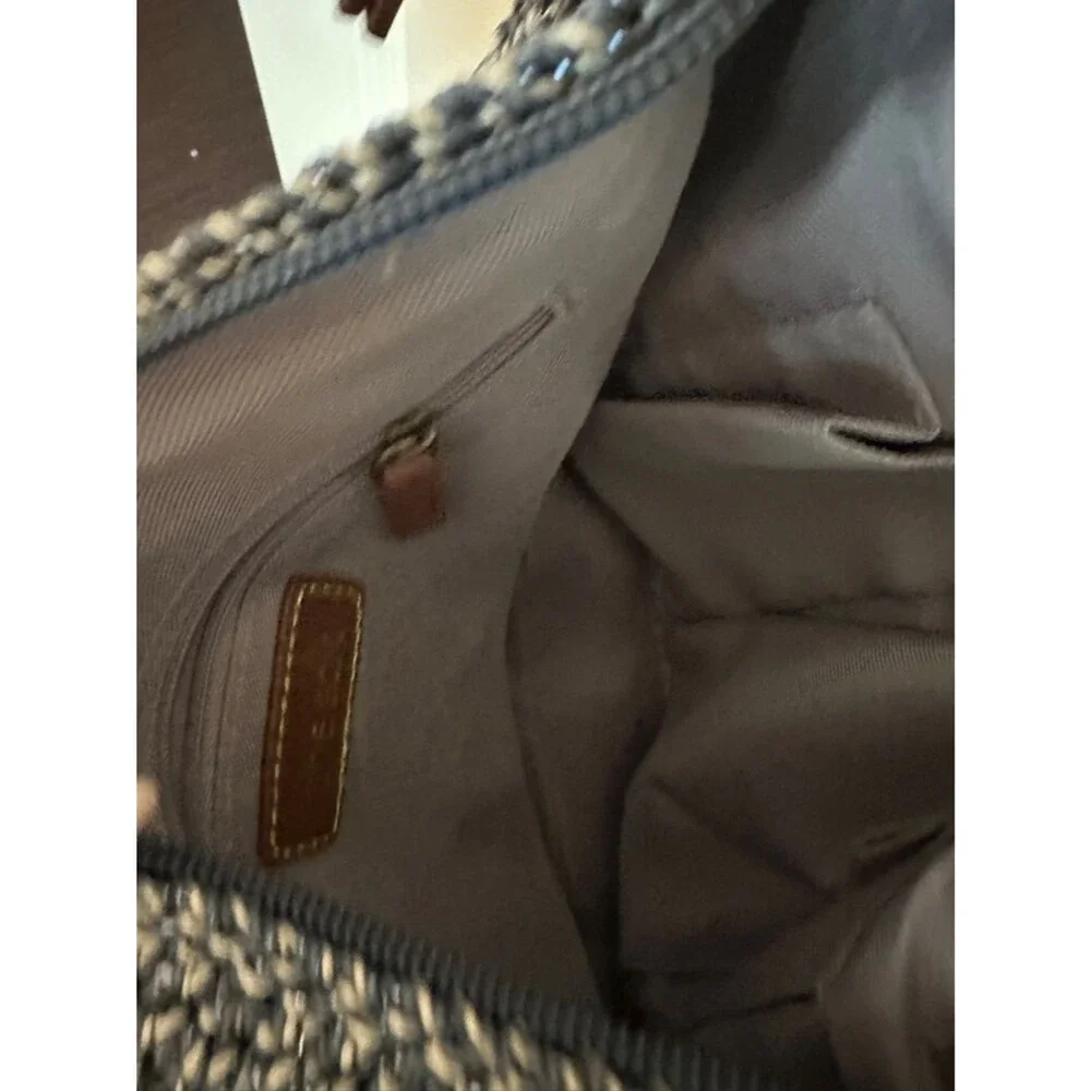 The Sac Woven Hobo Shoulder Bag in Brown and Cream